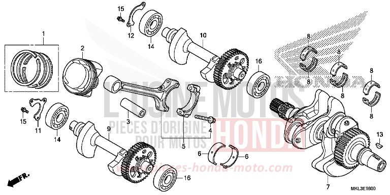VILEBREQUIN/PISTON von NC750X DCT PEARL GLARE WHITE (NHB53) von 2020
